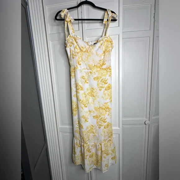 Aqua | Dresses | Aqua Bloomingdales White And Yellow Sundress Size Large |  Poshmark